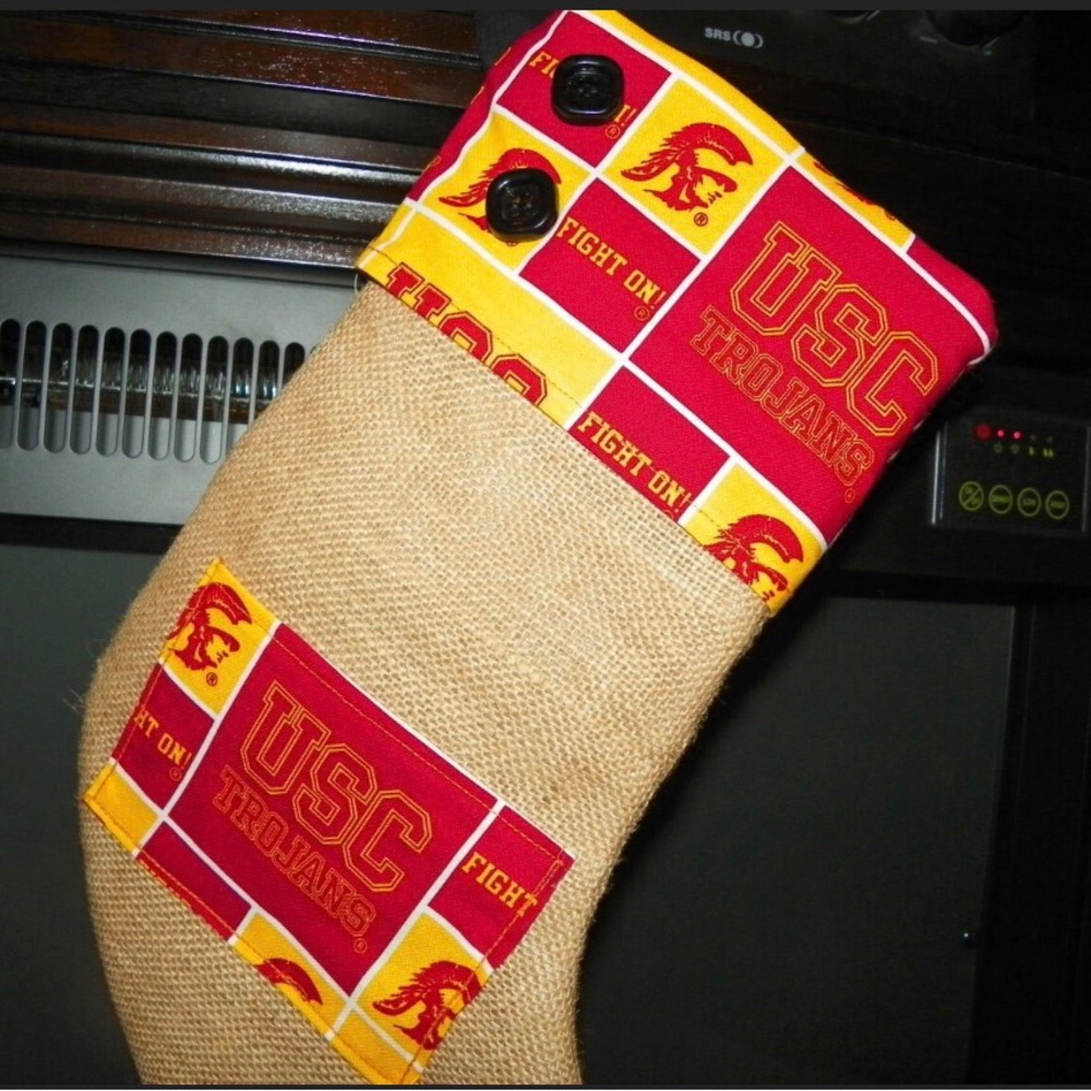 USC Trojans  Christmas Stocking With a Pocket for a Gift Card
